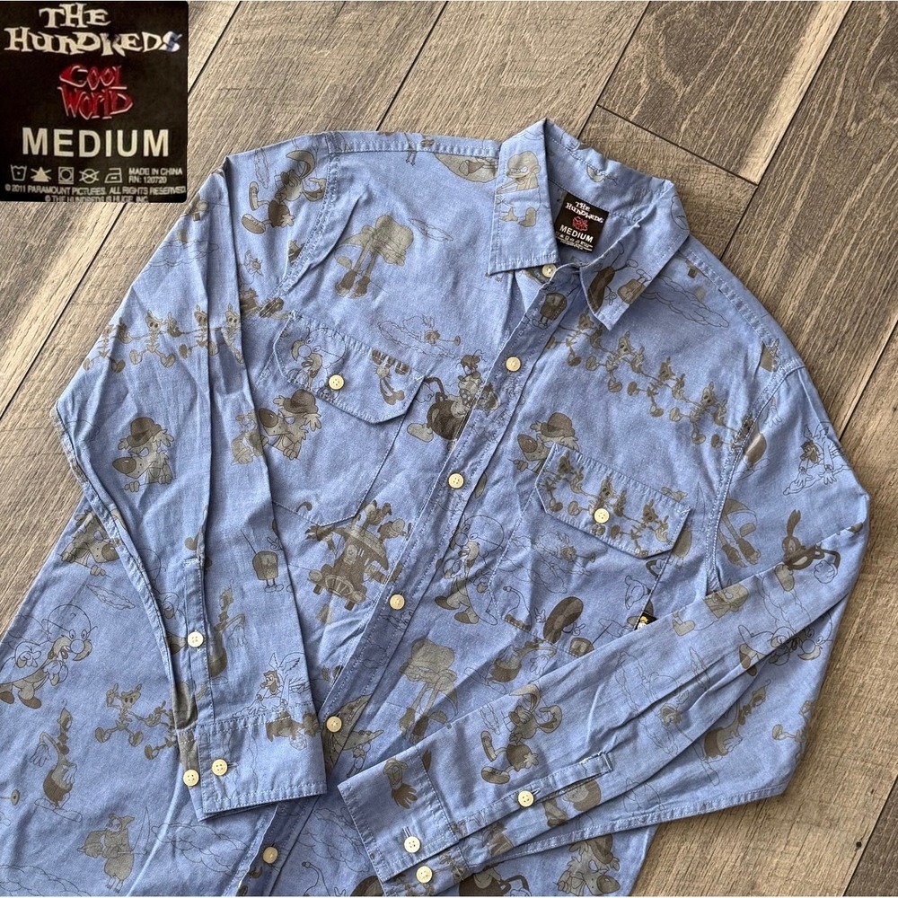 The Hundreds x Cool World Holli Would Shirt Blue Long Sleeve Button Up Mens Sz M